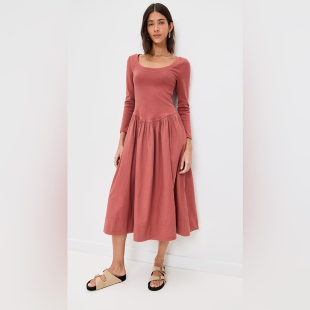 Free People Aelia Midi Dress in Mahogany
